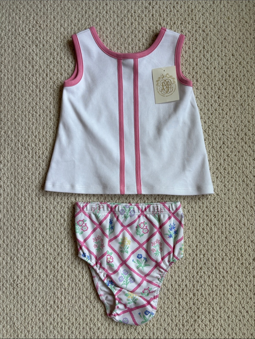 NWT The Beaufort Bonnet Company Mary Simms Bloomer Set Pima Cotton